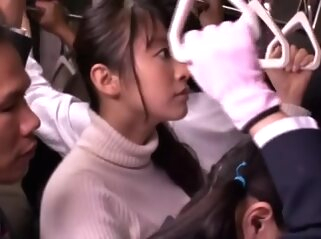 public japanese Japanese slut gets crammed in a crowded public bus hairy
